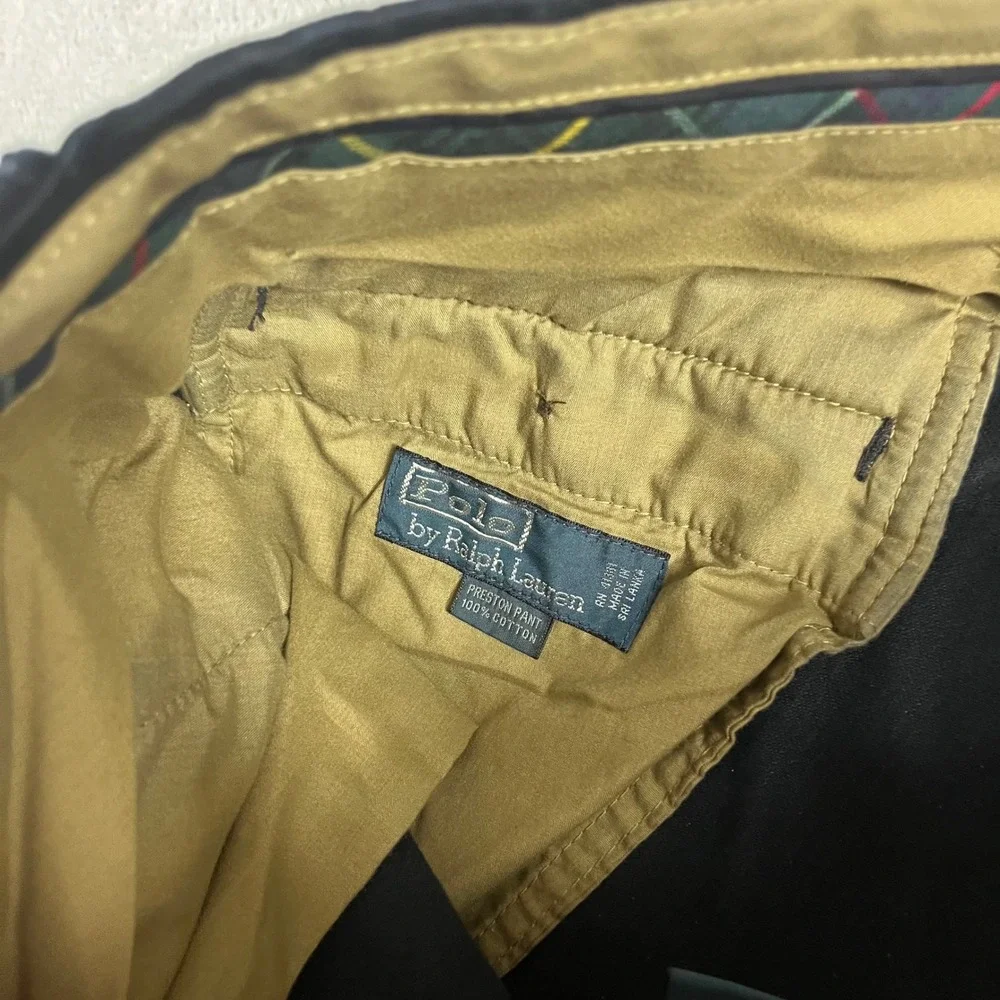 Polo Ralph Lauren Preston Pant Mens 38x32 Navy Blue Corduroy Straight Trousers